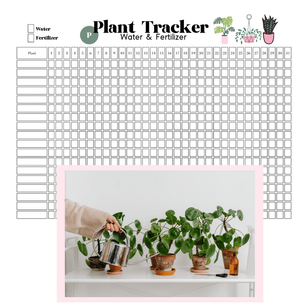 plant watering tracker printable